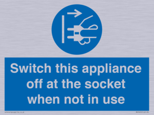 Switch this appliance off at the socket when not in use